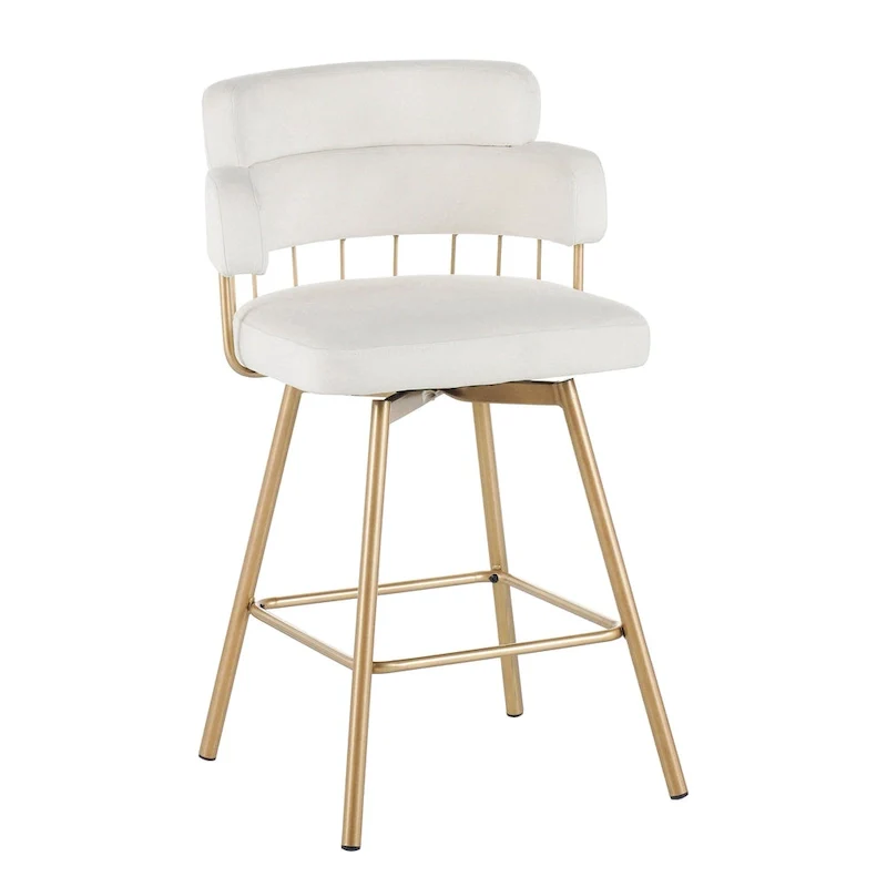 Christopher Knight Home Bremen 180Swivel 26 Velvet Counter Stools with Metal Legs (Set of 2)