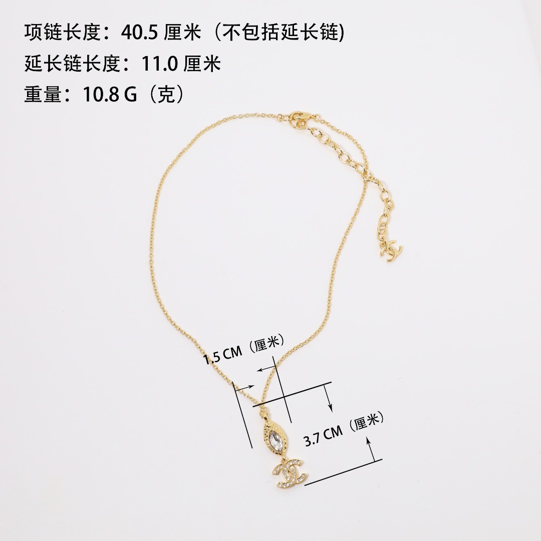 CCN502 CC Logo pendant necklace - ccjewelryacc