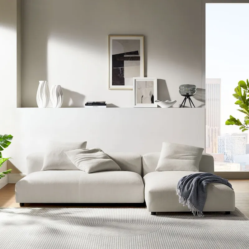 Solace Modular Sectional Sofa with Chaise – Oversized L-Shaped Fabric Couch