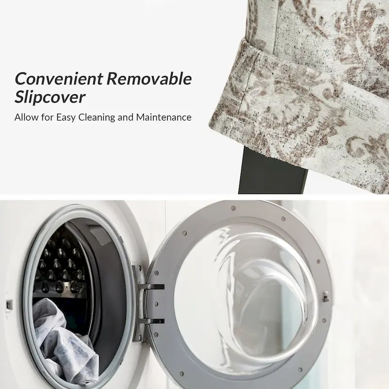 Alethea Upholstered Slipcover Arm Dining Chair with Soild Wood Legs by HULALA HOME