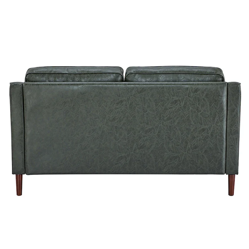 Sedona Modern Loveseat Sofa, Faux Linen / Vegan Leather Couch - N/A