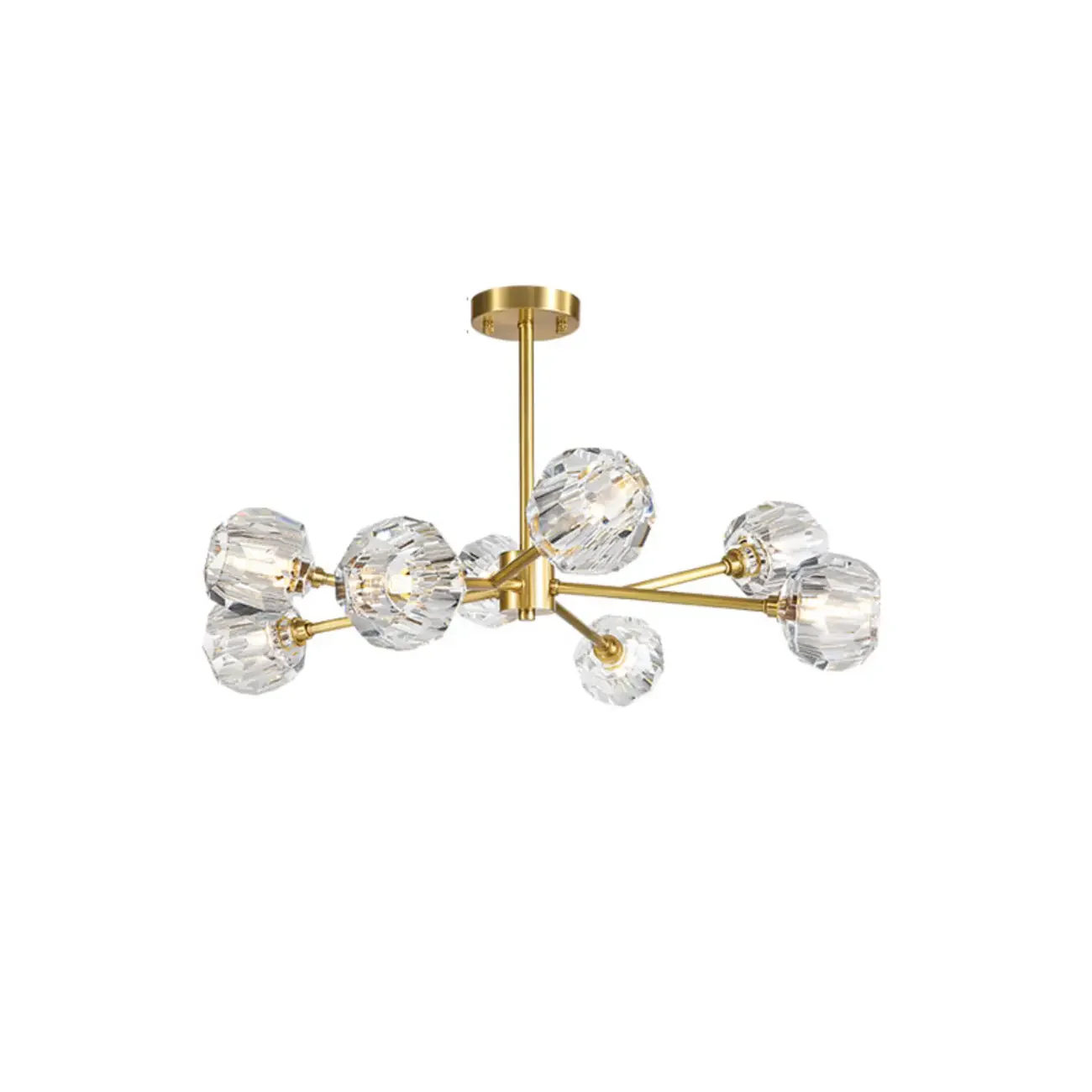 Modern Gold Globe Crystal Sputnik Chandelier