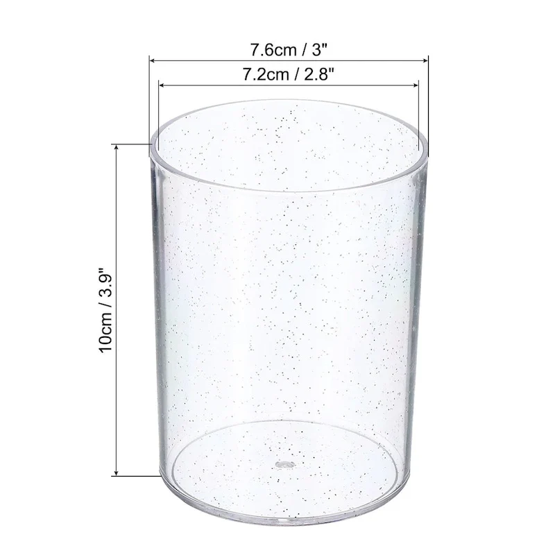 Acrylic Pencil Holder, Makeup Brush Holder Round Desktop Organizer