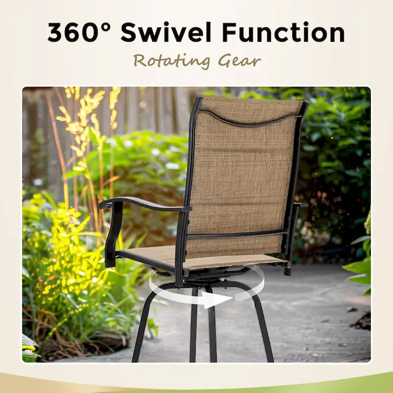 Namatota 3-piece Padded Sling Swivel Bar Stools and Table Set by Havenside Home