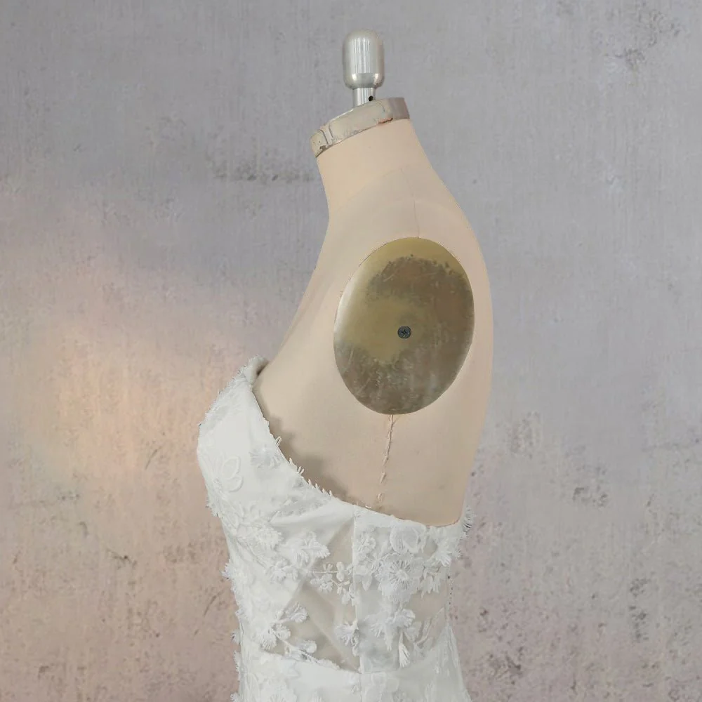 Mermaid Lace Blossom Low Back Wedding Dress