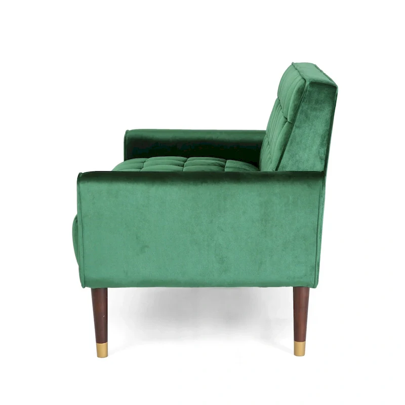 Harnett Tufted Velvet Tapered Leg Loveseat by Christopher Knight Home