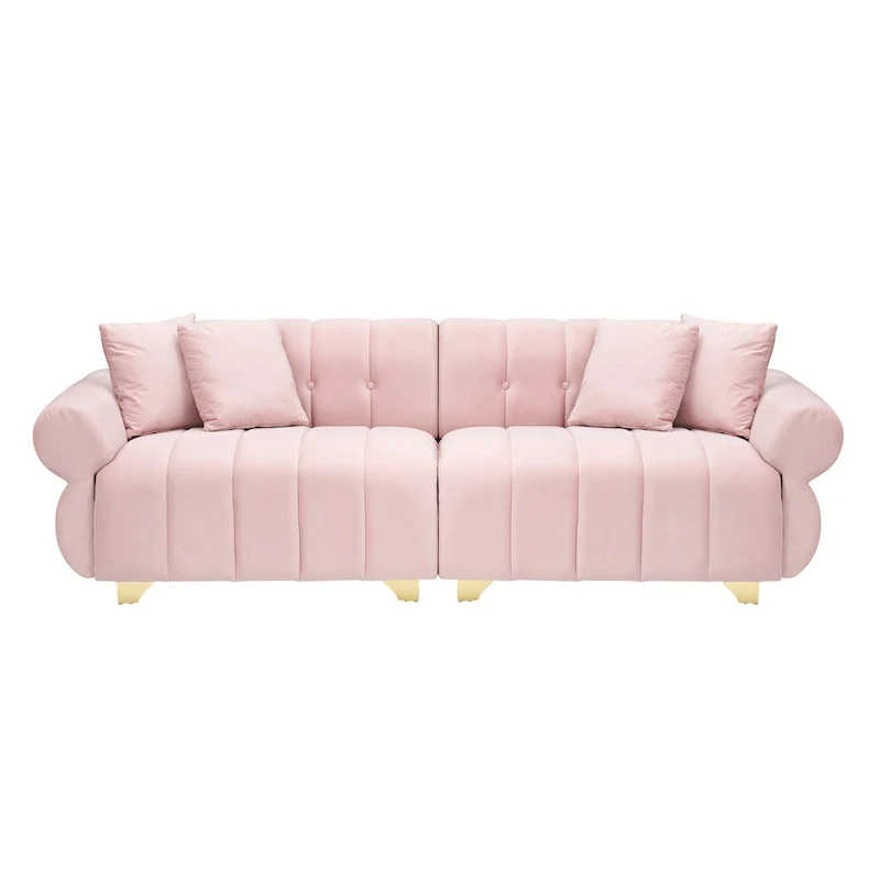 Pink 89 Velvet 3-seater Sofa with Spring-Wrapped Cushions