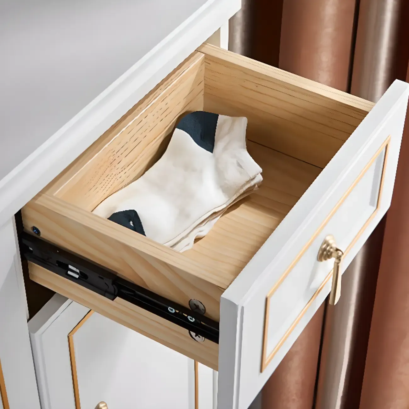 Grey Wooden Drop Front Shoe Cabinet with Adjustable Shelves