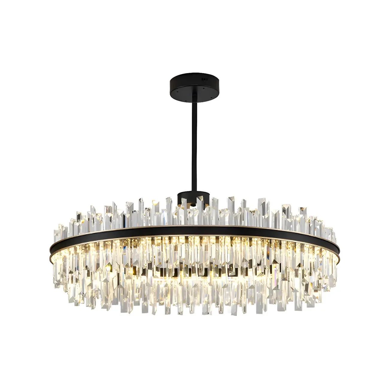 Modish Modern Black Crystal Island Pendant Light