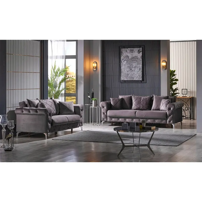 2-Pieces One Sofa One Loveseat Living Room Set