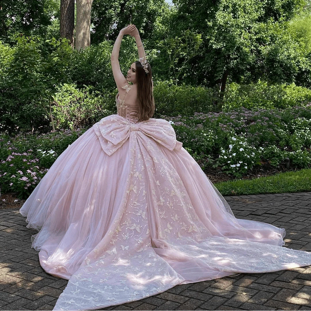 Pink Ball Gown Tulle Sweetheart Quinceanera Dress