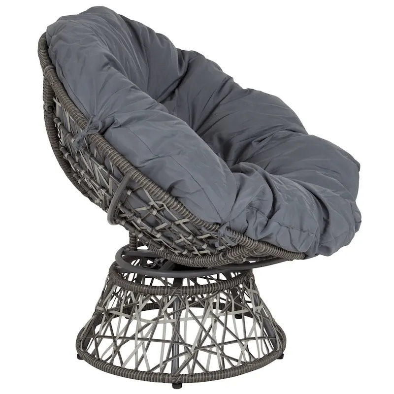Papasan Swivel Patio Lounge Chair