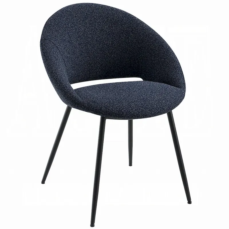 Black Boucle Dining Chairs Set of 2
