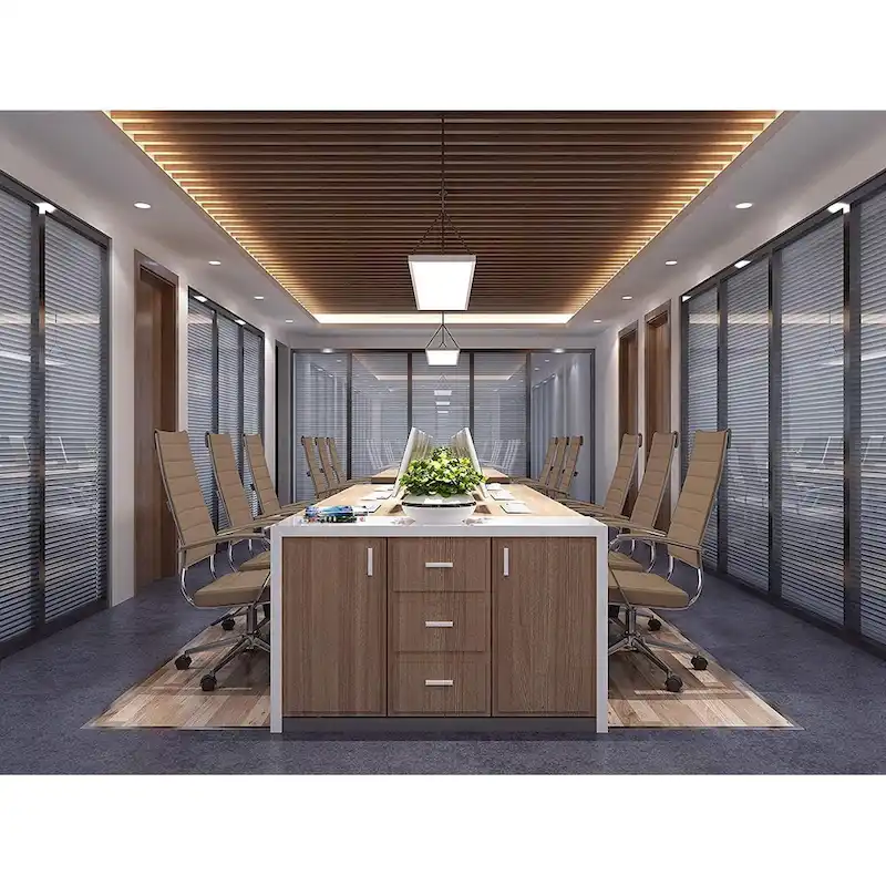 Modern High Back Office Chair Ribbed PU Leather Swivel Tilt Conference Room Computer Desk Cushion Seat Boss