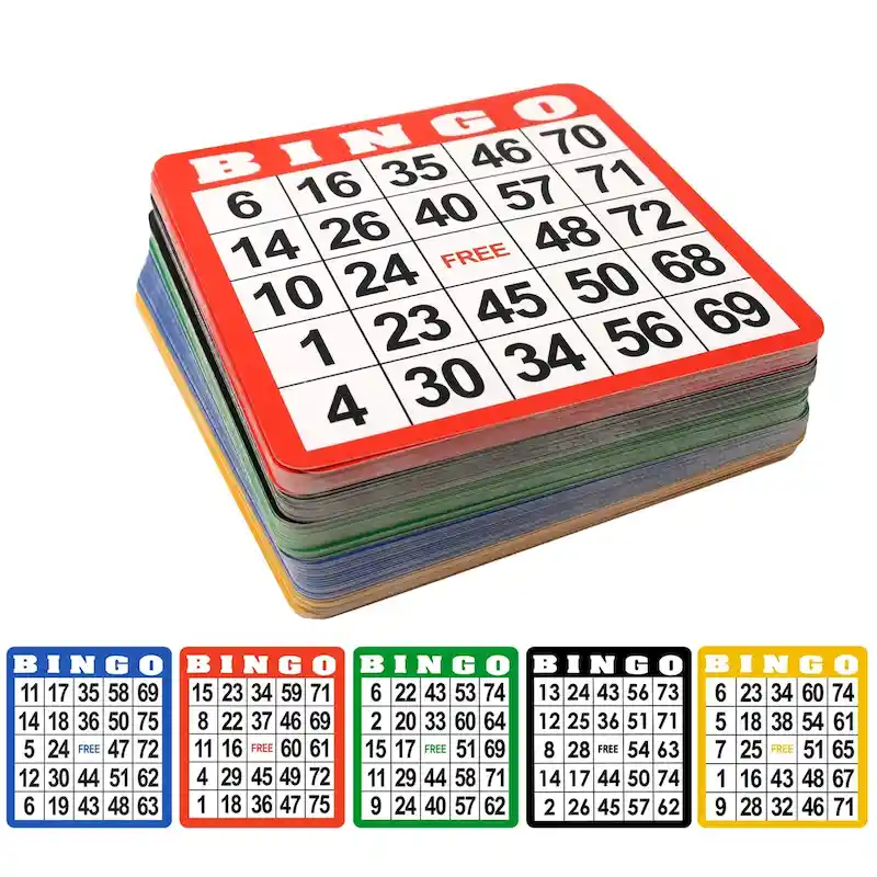 GSE Multi-Color Bingo Game Cards, Reusable Bingo Sheets. Family Bingo Game Accessories