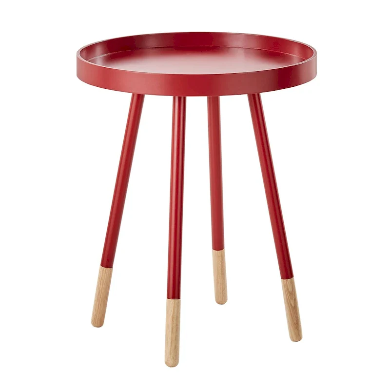 Paint-Dipped Round Tray-Top Side Table