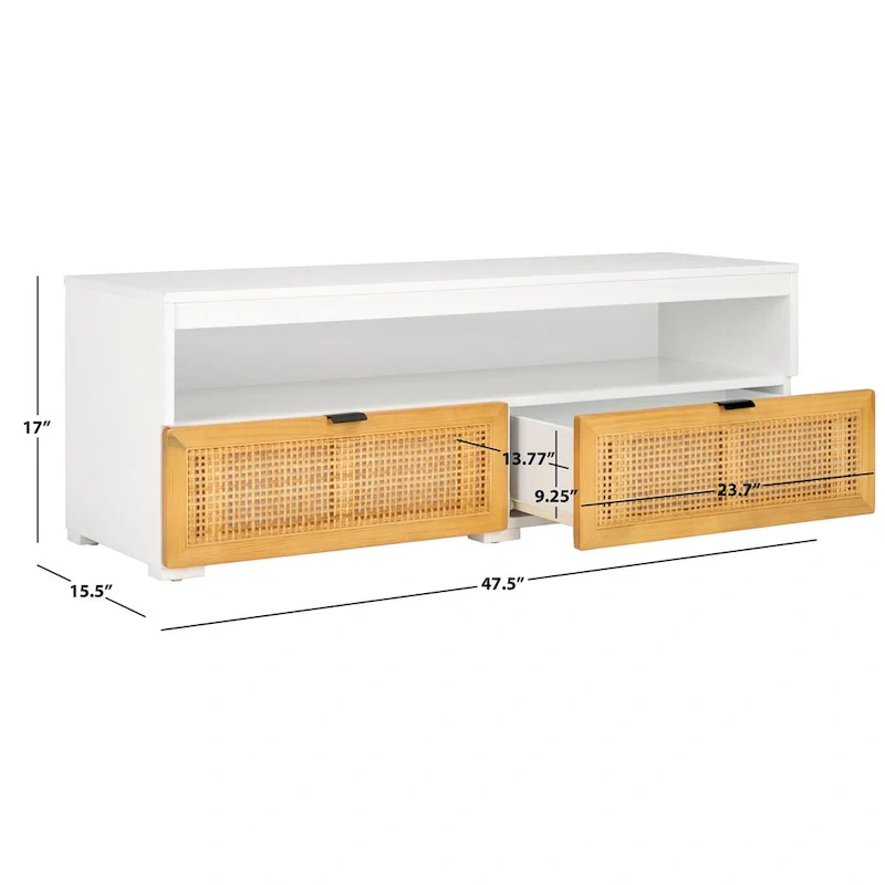 2-Drawer 1-Shelf Entertainment Media Stand, Fits Up To 55
