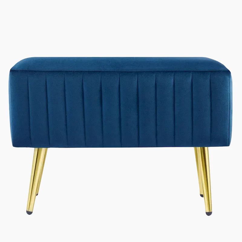 24-Inch Modern Upholstered Entryway Bench with Velvet Seat