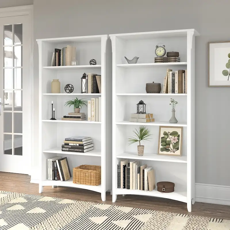 Salinas Tall 5-shelf Bookcase (Set of 2) by Bush Furniture