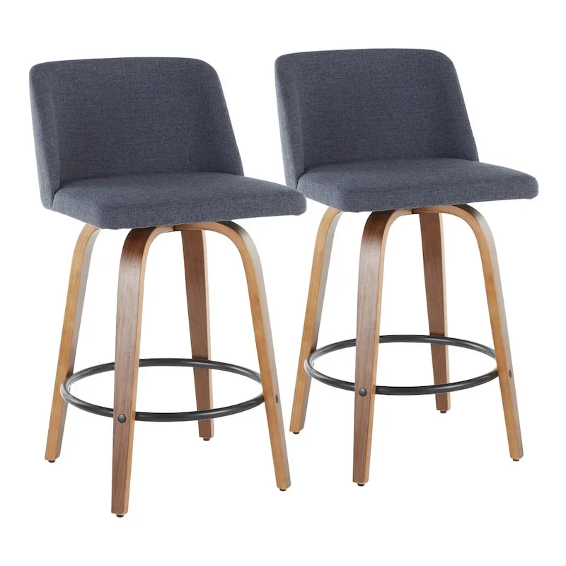 Vallberga 26 Counter Stool with Black Round Footrest (Set of 2)