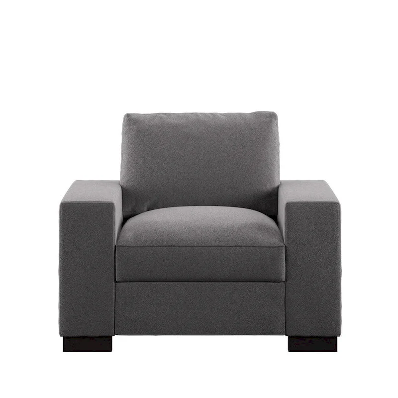 Ashton Grey Fabric Double Sided Down-Feather Filled Chair by iNSPIRE Q Artisan