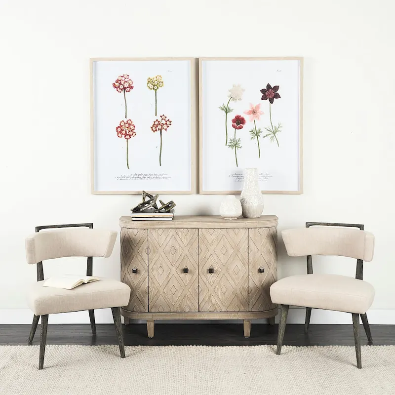 Beige Fir Veneer 4 Door Cabinet - 47.2L x 15.0W x 33.1H