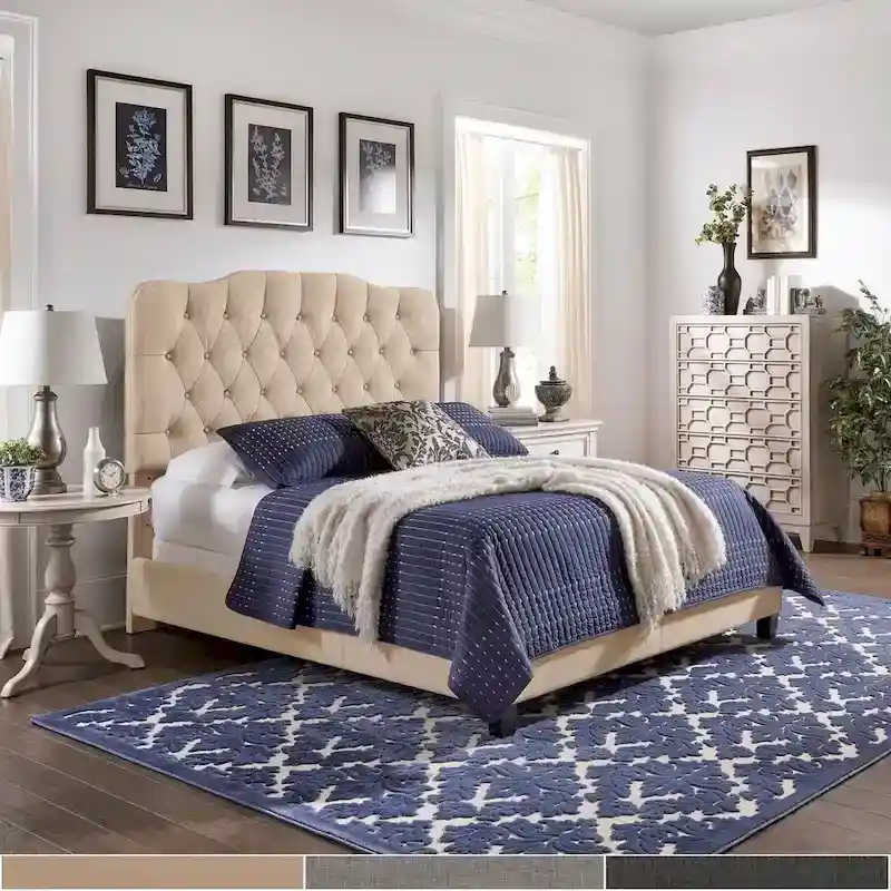 Ginny Adjustable Diamond-tufted Camel Back Bed by iNSPIRE Q Classic