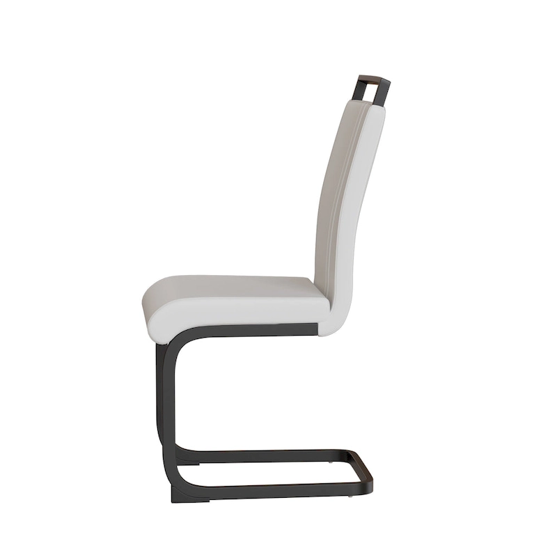 High Back Upholstered Side Chair with C-shaped Tube