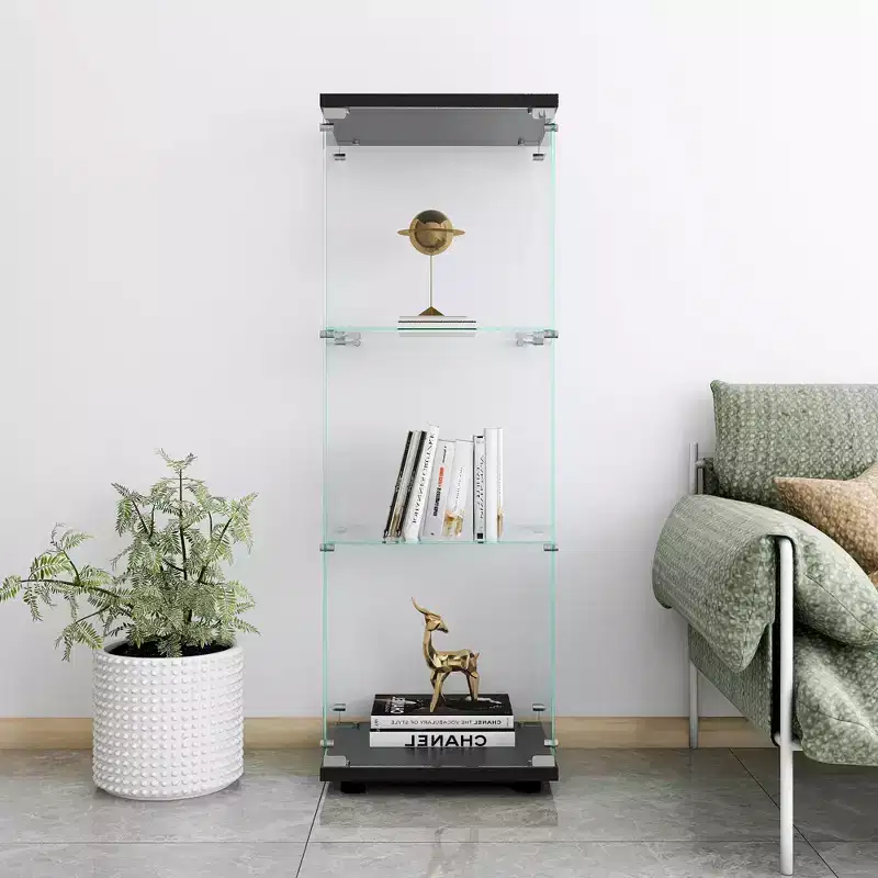 Vatros Glass Display Cabinet Curio Cabinets for Living Room