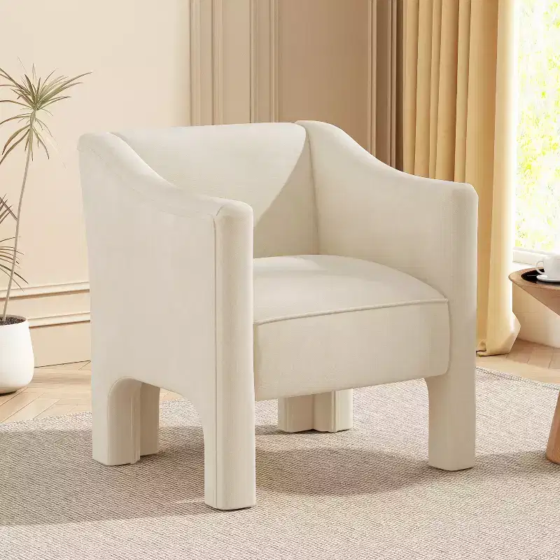 Christopher Knight Home Adela American Modern Chenille Upholstered Accent Chair with Barrel Backrest