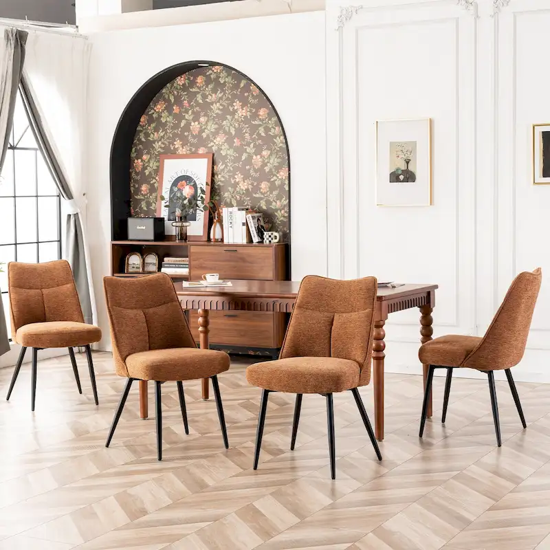 Modern Upholstered Fabric Kitchen & Dining Room Chairs Set of 2