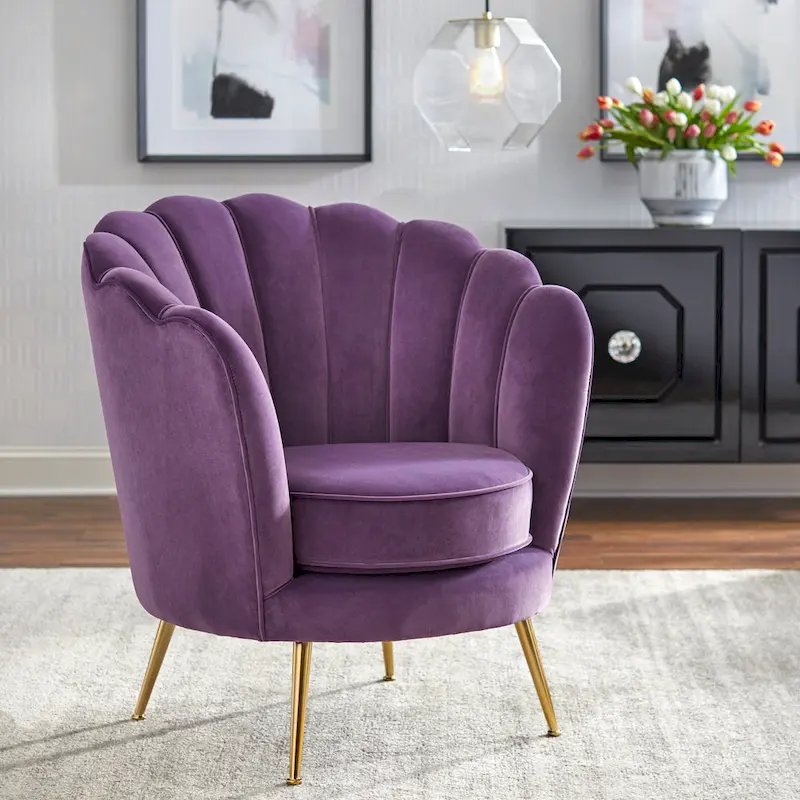 Twila Scalloped Back Upholstered Accent Chair