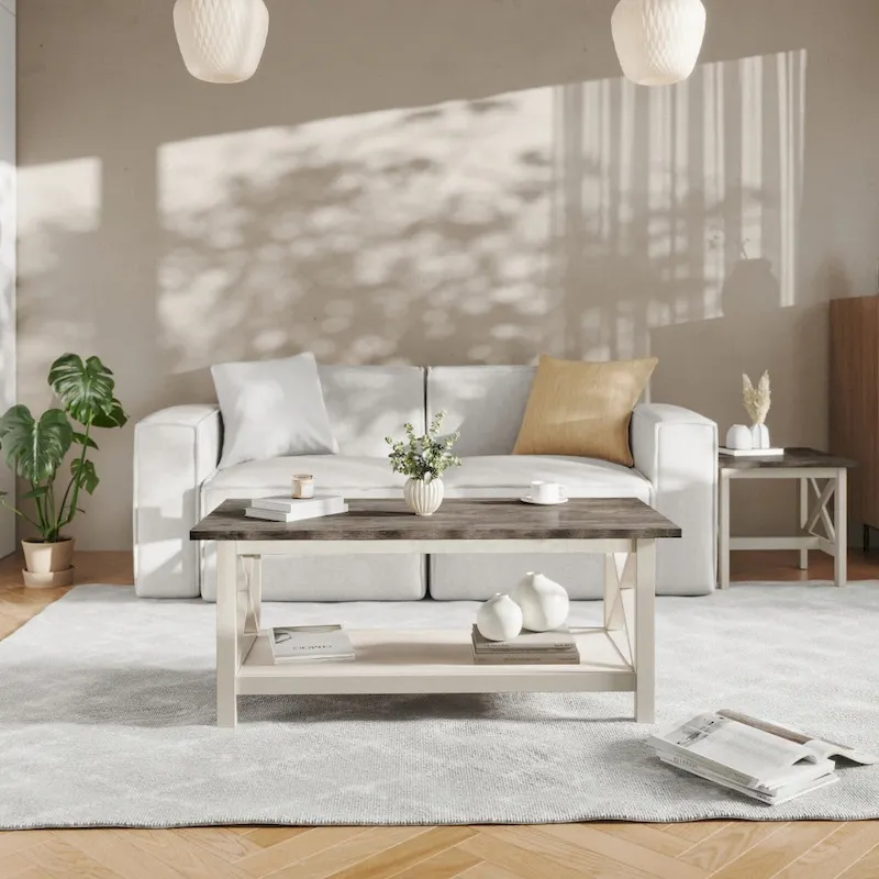Solid Wood Traditional Farmhouse Coffee Table