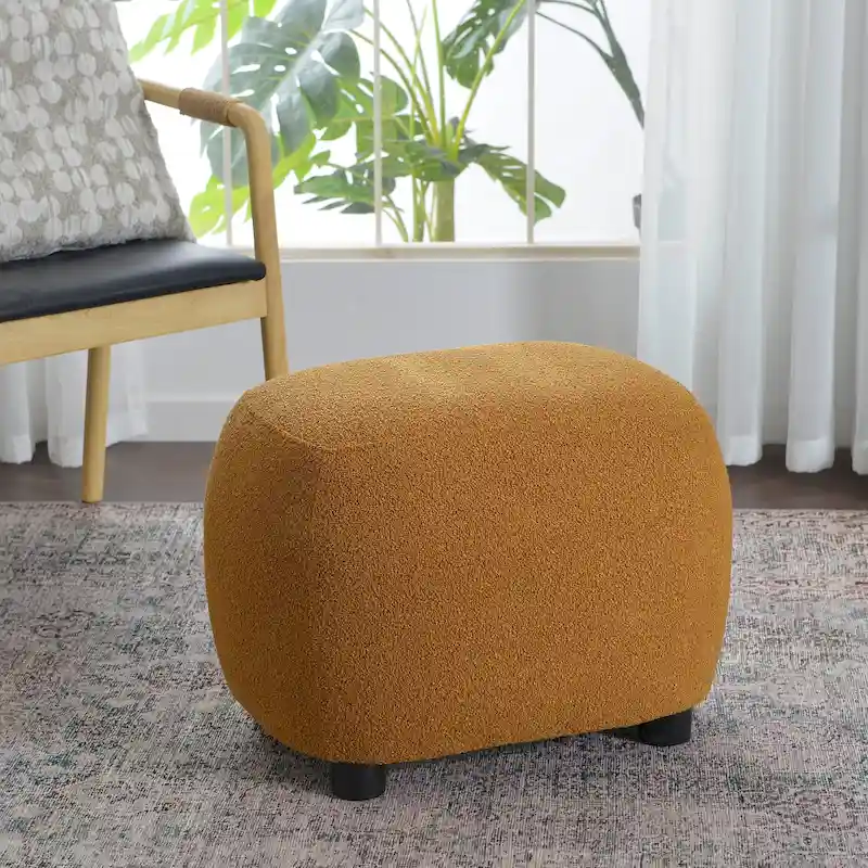 KINWELL 23  Wide Boucle Upholstered Footstool Ottoman Sofa Chair Footrest