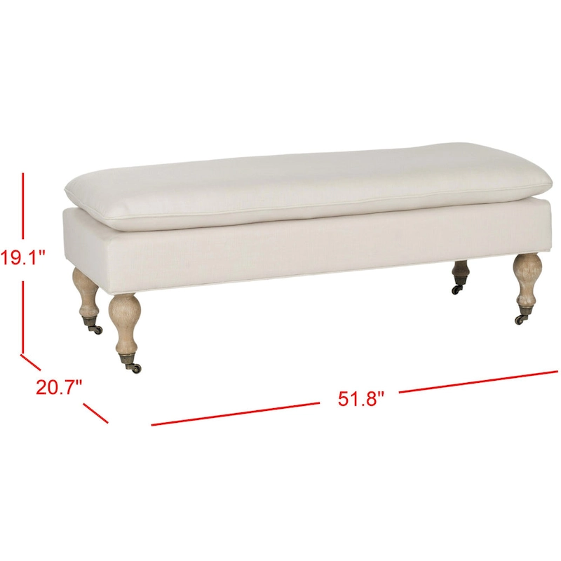 SAFAVIEH Tari Pillowtop Grey/ Sage Bench - 0 - 52 W x 21 D x 19 H - 52Wx21Dx19H