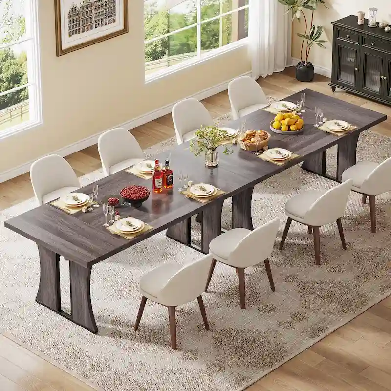 70.9 inch Large Dining Table for 6-8, Farmhouse Kitchen Table for Dining Room