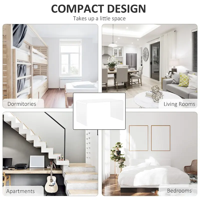 HomCom 32  Long Rectangle All Acrylic 20mm Thick Waterfall Coffee Table, Clear