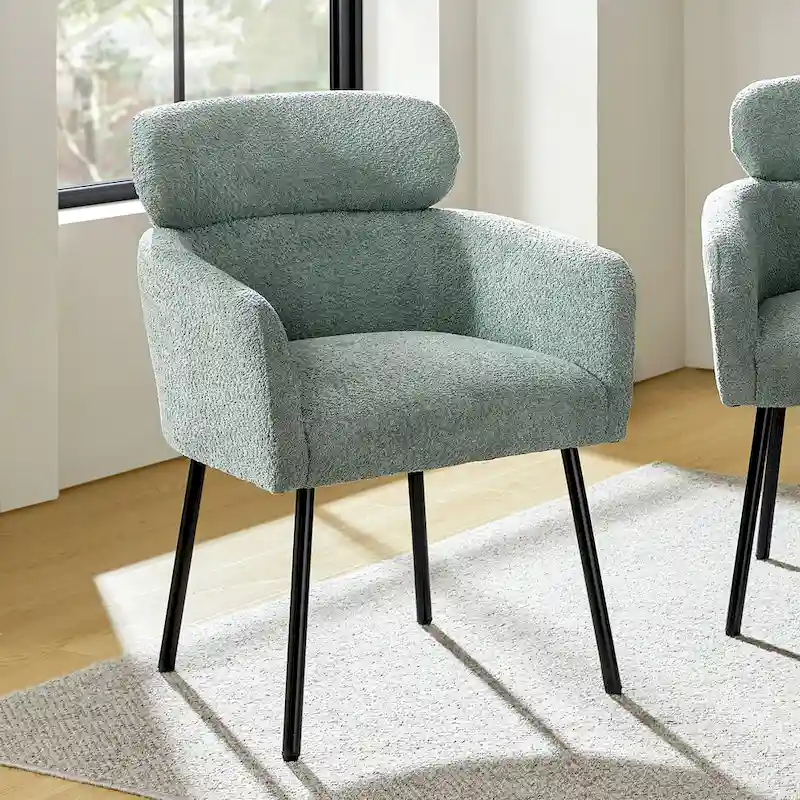 Amos Modern Boucle Dining Chair with Adjustment Feet