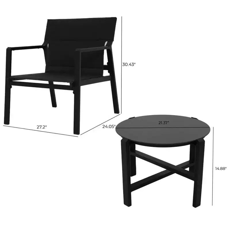 GRANDPATIO Round 2 - Person 21.37 Long Bistro Set