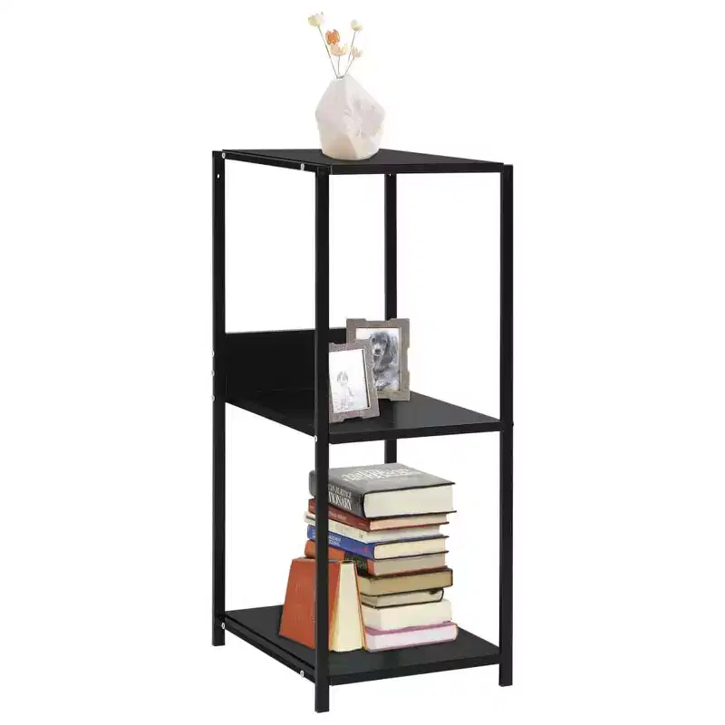 vidaXL Book Shelf Black Engineered wood Small Bookshelf Rectangular
