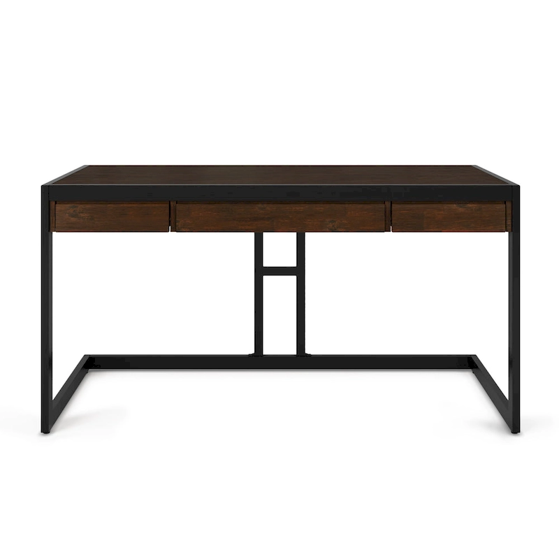 WYNDENHALL Cecilia Solid Acacia Wood Industrial Office Desk