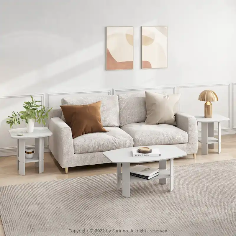 Simple Design Coffee Table – Amber Pine/Black & White, Seats 1