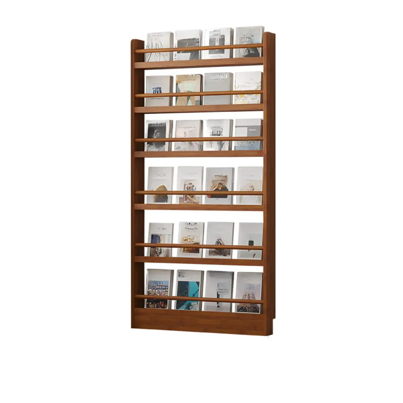 Rustic Brown Oak Bookcase Open Rectangular BookShelves