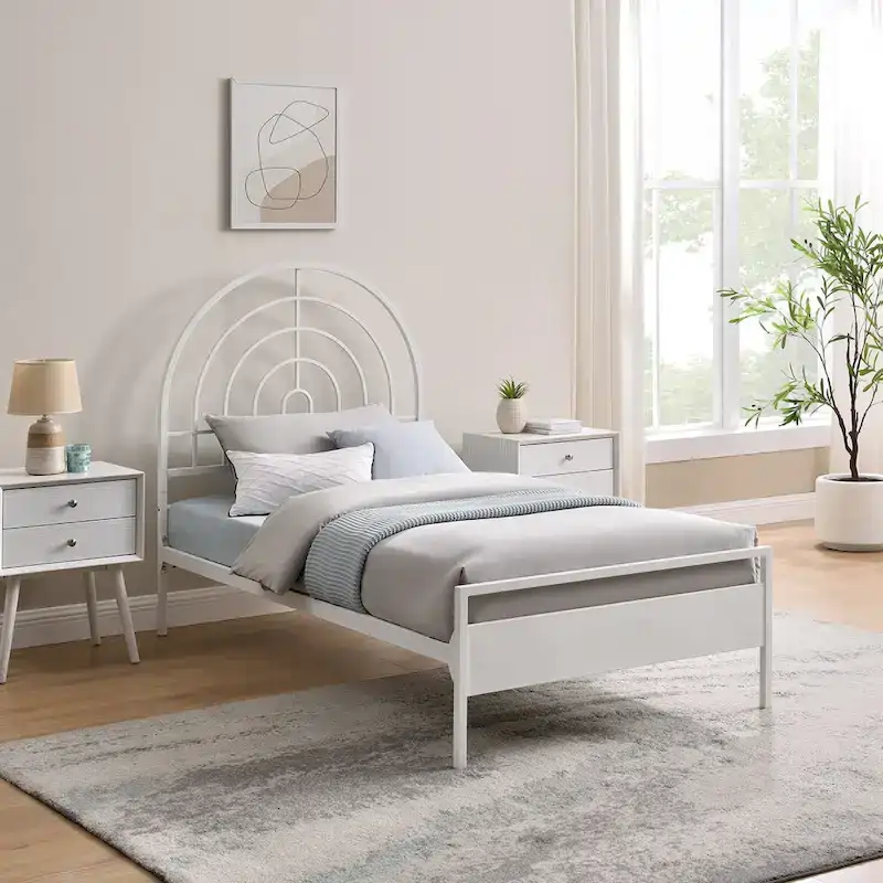 Modern Metal Arch Twin Bed Frame