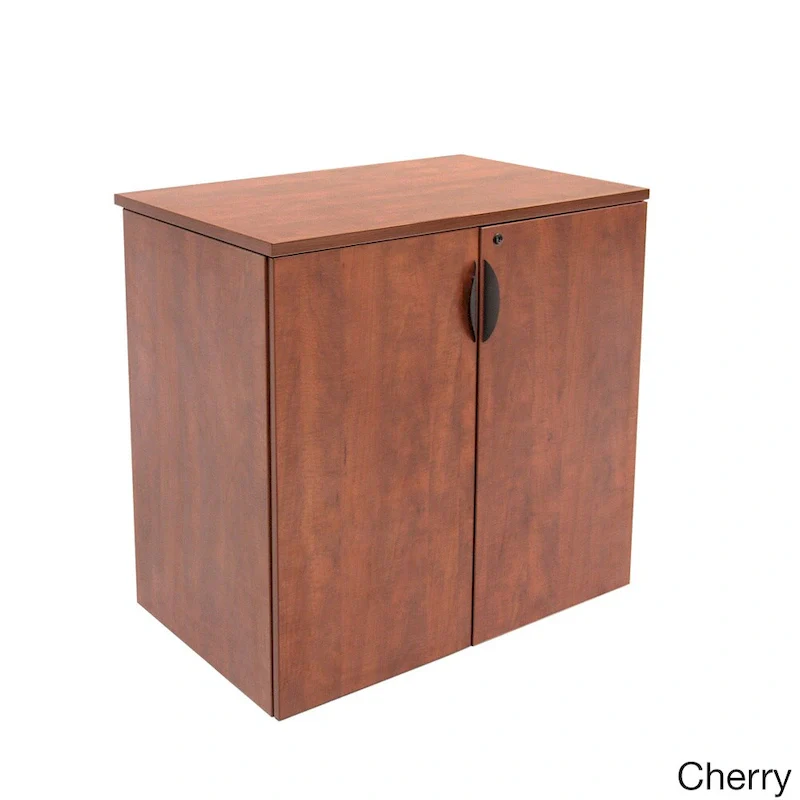 Cherry / Red Wood Grain Storage Cabinet with Lock – 2-Shelf, 1-Person Use