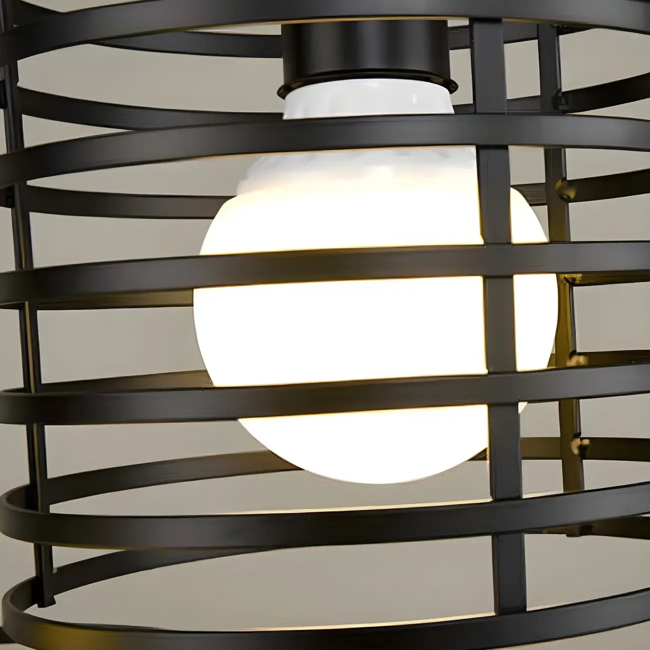 Industrial Black 3-Light Lantern Pendant Light