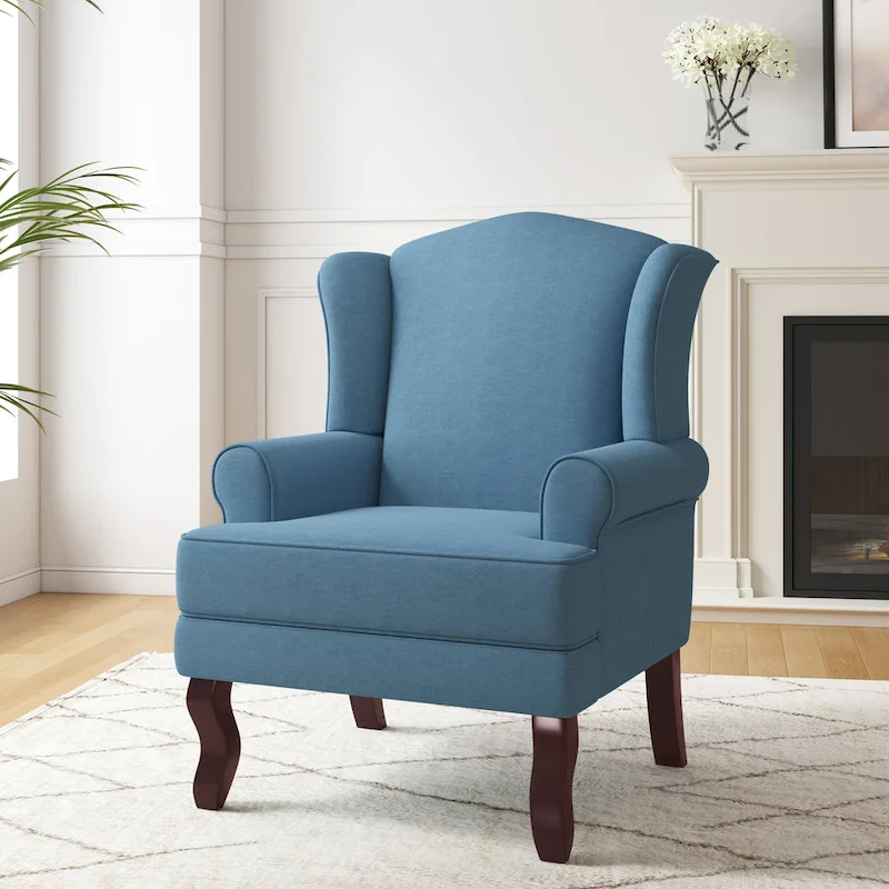 Mid-Century Modern Upholstered Wingback Accent Chair
