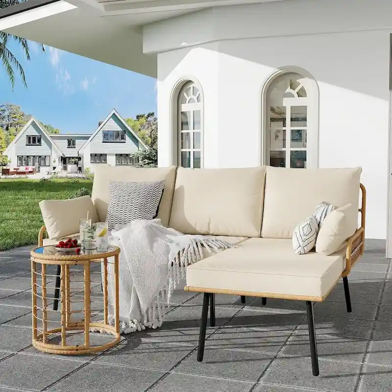 3-Piece Patio Furniture Set for Backyard, Porch, Deck