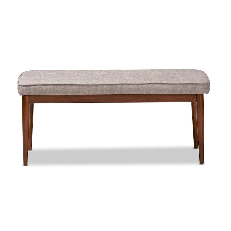 Mid-Century Modern Fabric Upholstered Dining Bench