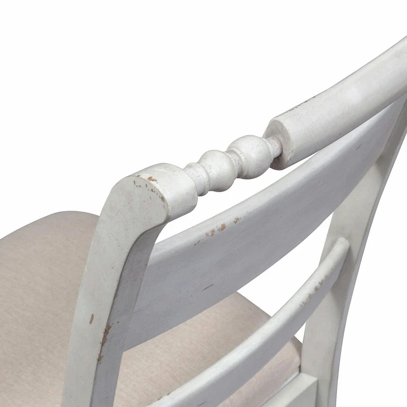 Antique Linen Slat Back Side Chair